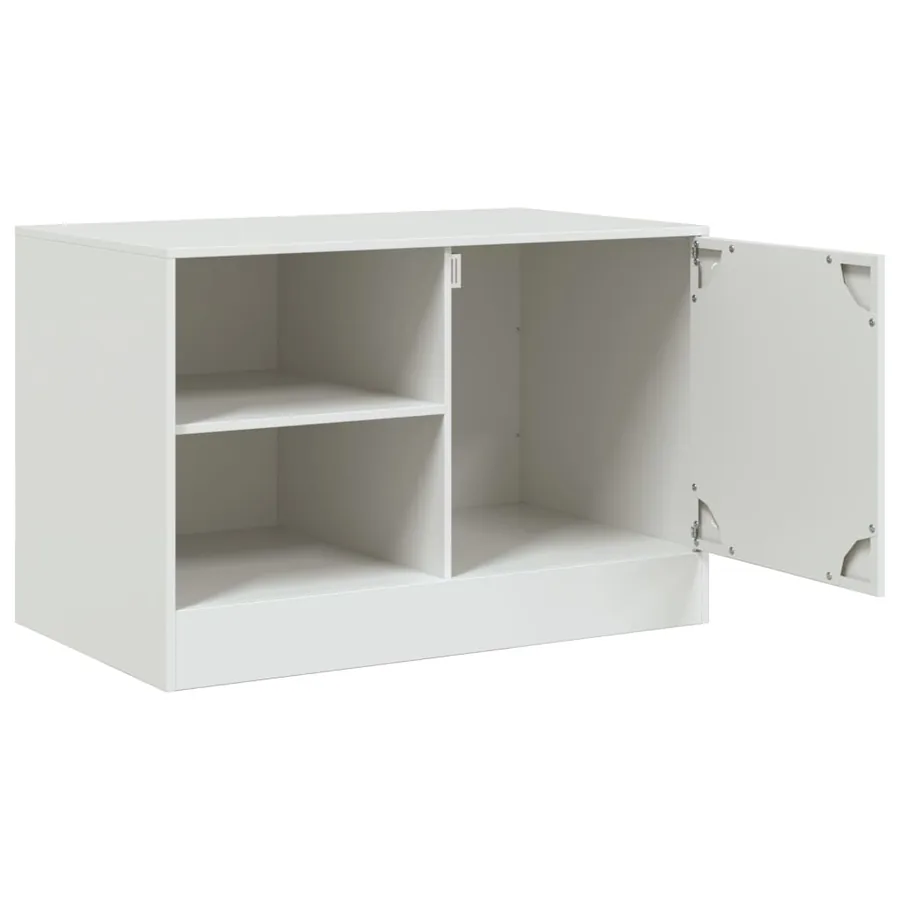 Meuble TV blanc 67x39x44 cm acier - 7