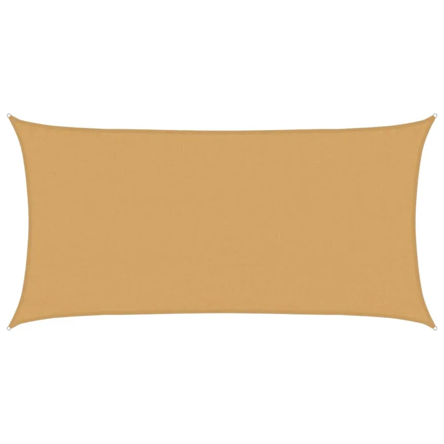 Voile d'ombrage 160 g/m² rectangulaire sable 3x6 m PEHD - 2