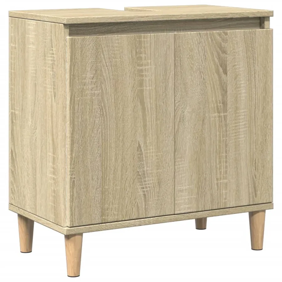 Meuble d'évier chêne sonoma 58x33x60 cm bois d'ingénierie - 2