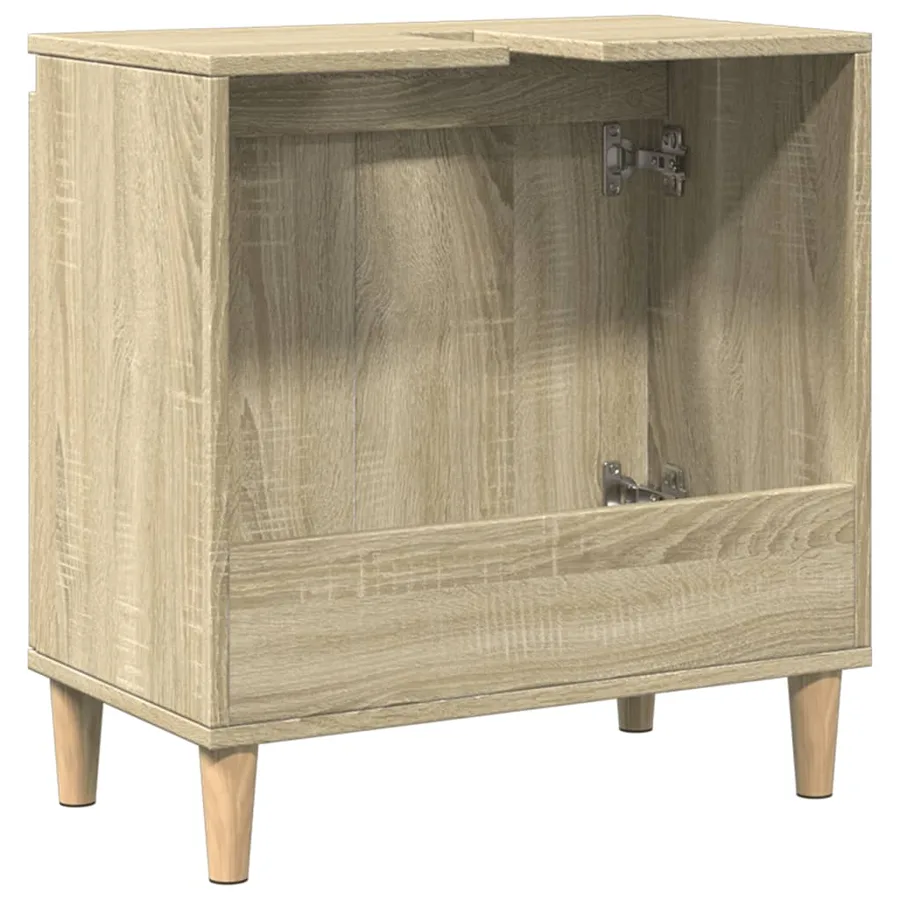 Meuble d'évier chêne sonoma 58x33x60 cm bois d'ingénierie - 6