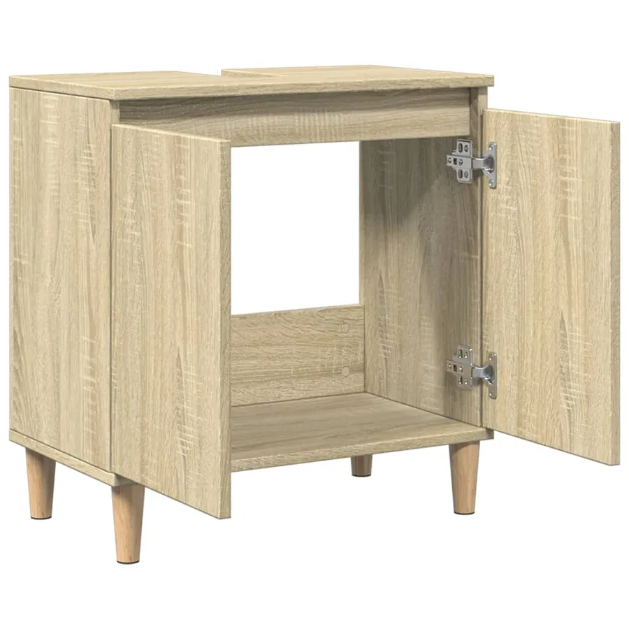 Meuble d'évier chêne sonoma 58x33x60 cm bois d'ingénierie - 7