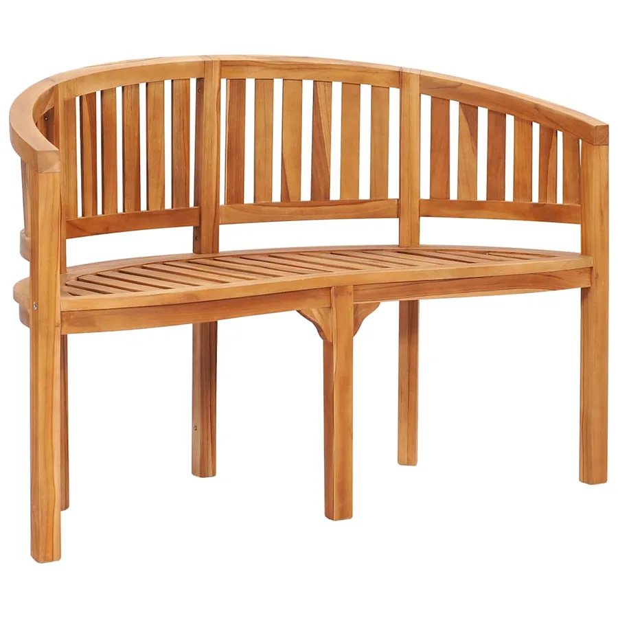 Banana-shaped garden bench 120 cm Solid teak - 2