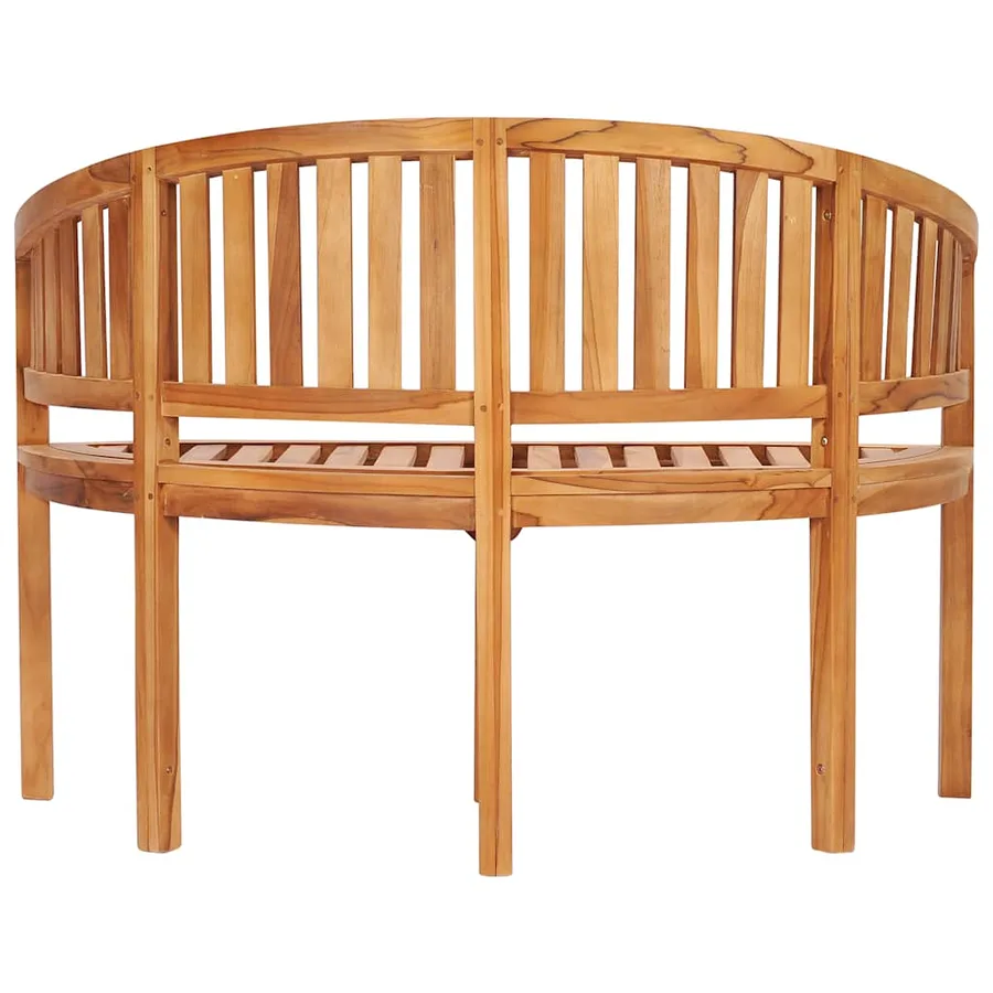 Banc de jardin en forme de banane 120 cm Teck solide - 6