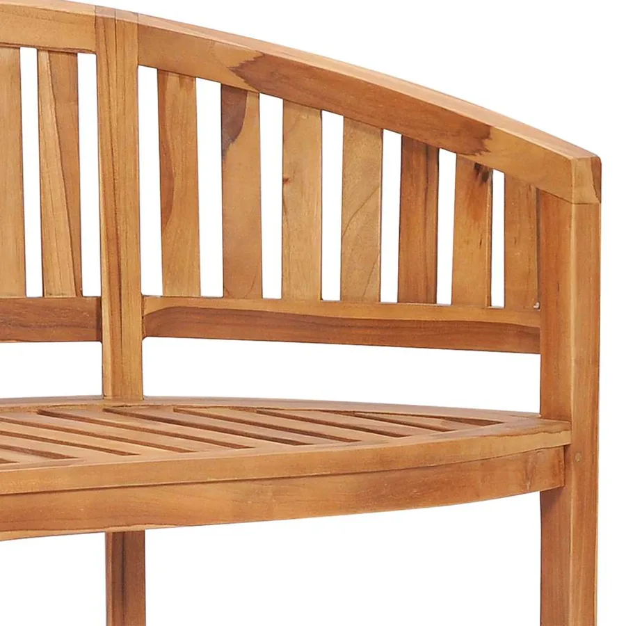 Banc de jardin en forme de banane 120 cm Teck solide - 7
