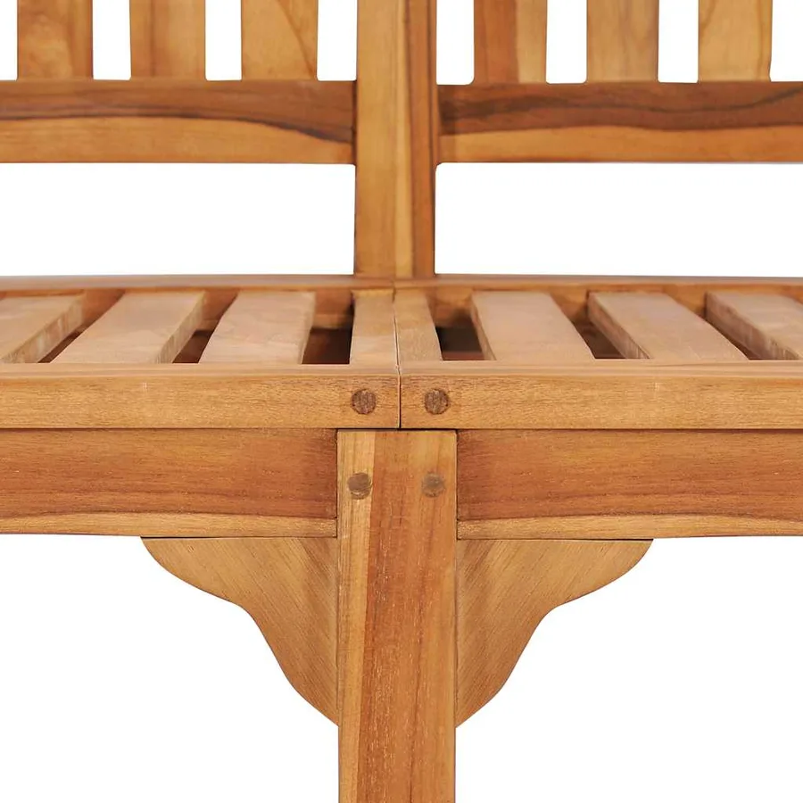 Banana-shaped garden bench 120 cm Solid teak - 8