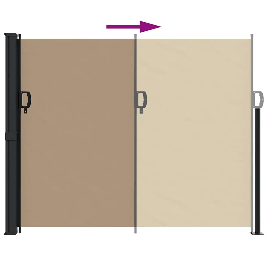 Auvent latéral rétractable taupe 160x300 cm - 5