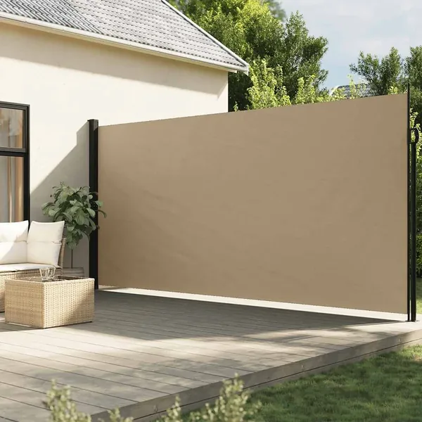 Auvent latéral rétractable beige 220x600 cm