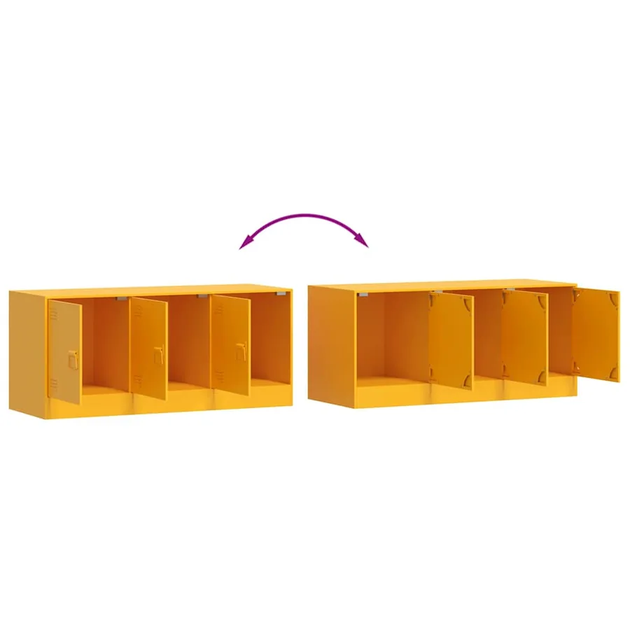 Meuble TV jaune moutarde 99x39x44 cm acier - 10