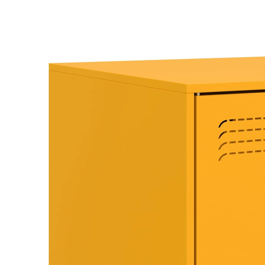 Meuble TV jaune moutarde 99x39x44 cm acier - 11
