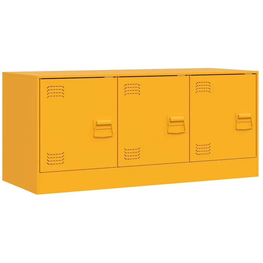 Meuble TV jaune moutarde 99x39x44 cm acier - 2