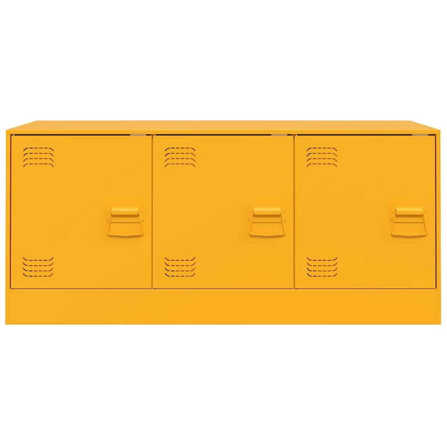 Meuble TV jaune moutarde 99x39x44 cm acier - 6