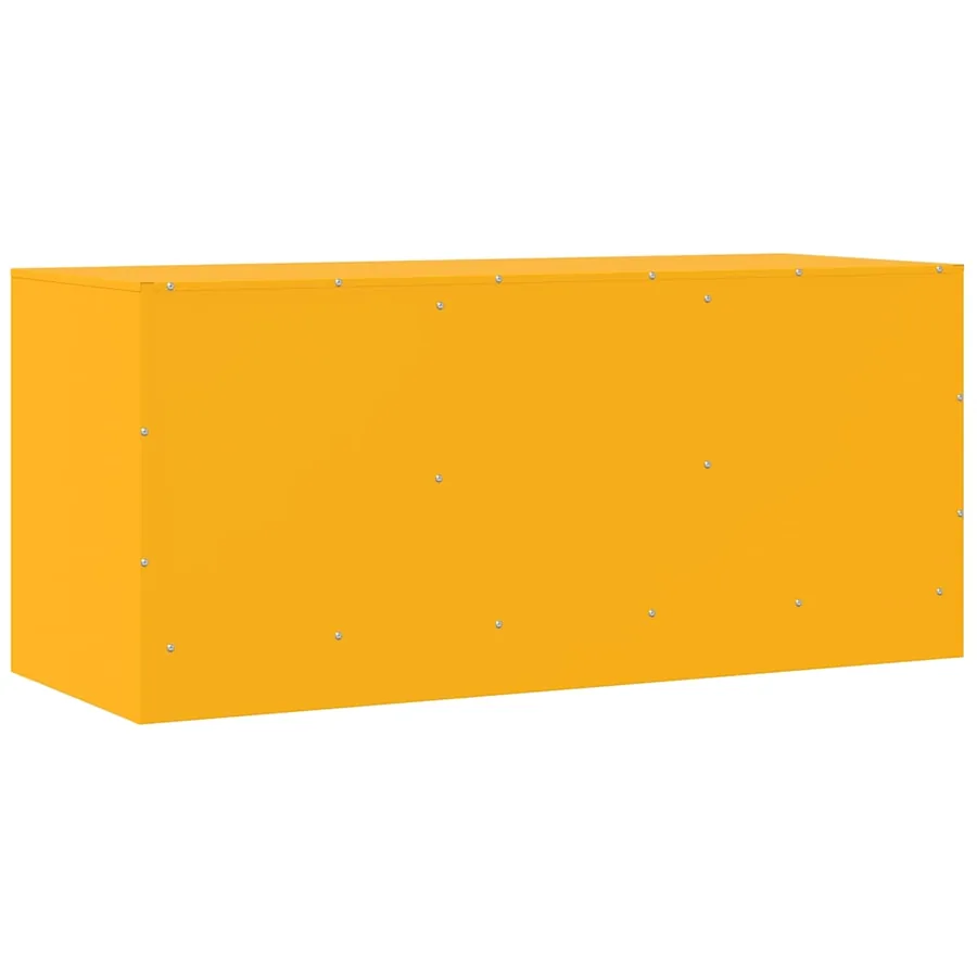 Meuble TV jaune moutarde 99x39x44 cm acier - 9