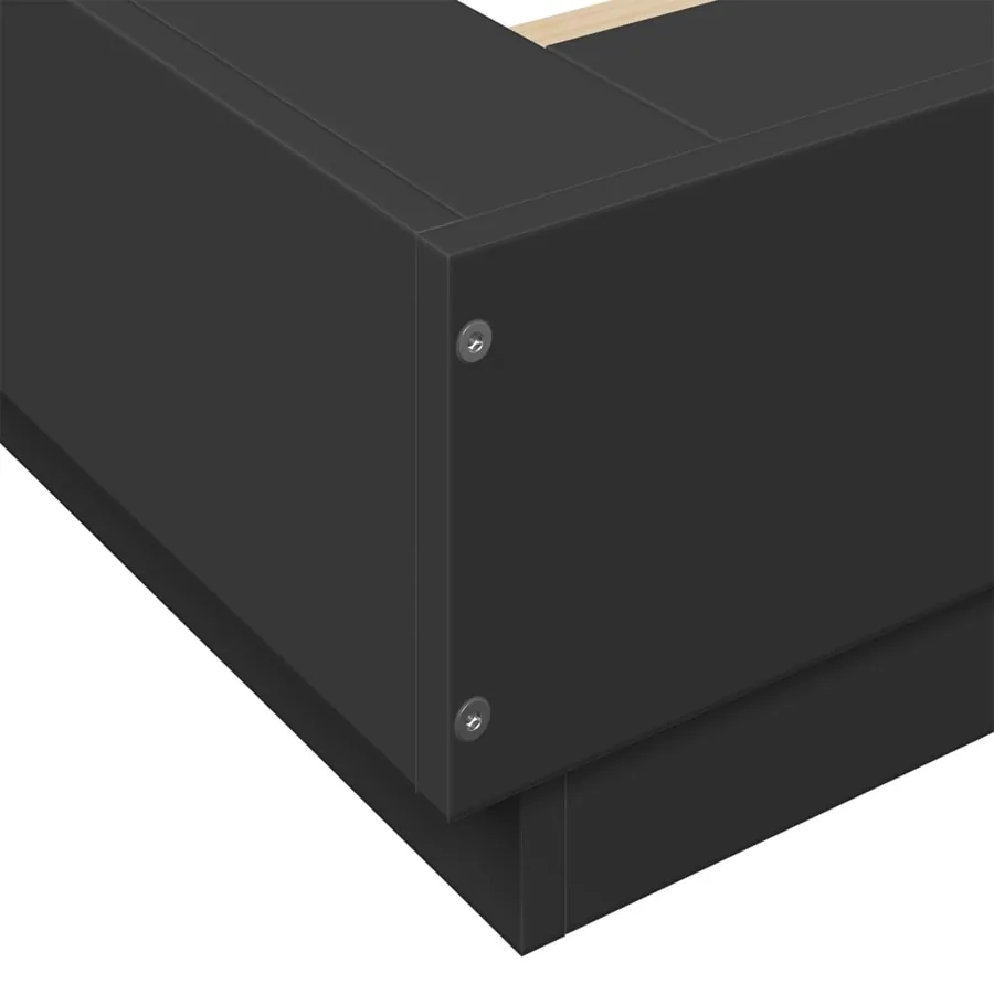 Cadre de lit avec lumières LED sans matelas noir 120x200 cm - 10