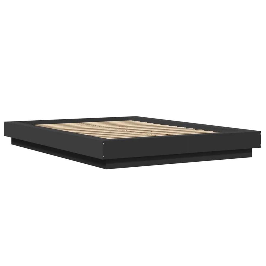 Cadre de lit avec lumières LED sans matelas noir 120x200 cm - 3
