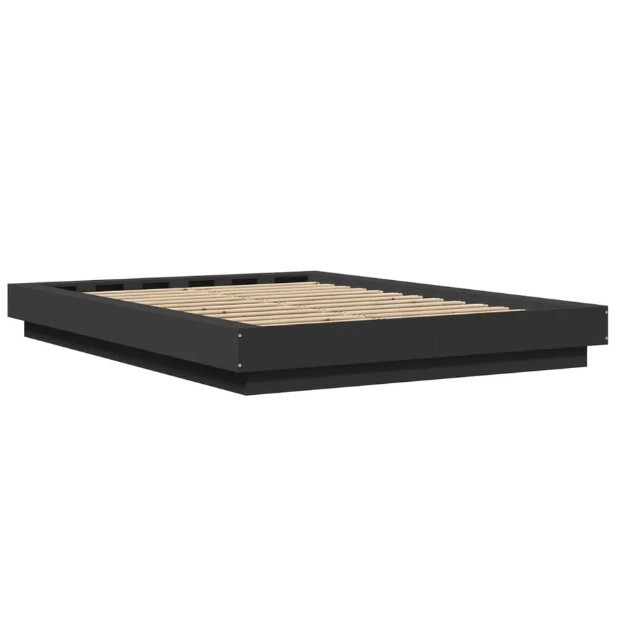 Cadre de lit avec lumières LED sans matelas noir 120x200 cm - 7