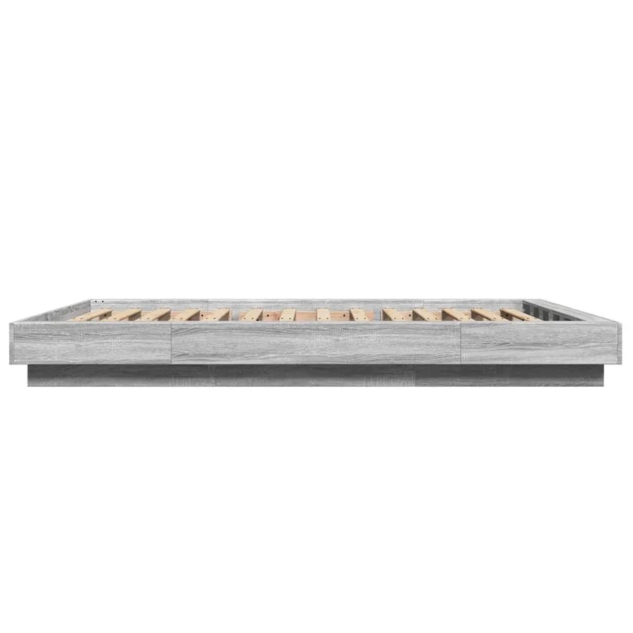 Cadre de lit et lumières LED sans matelas sonoma gris 120x200cm - 6