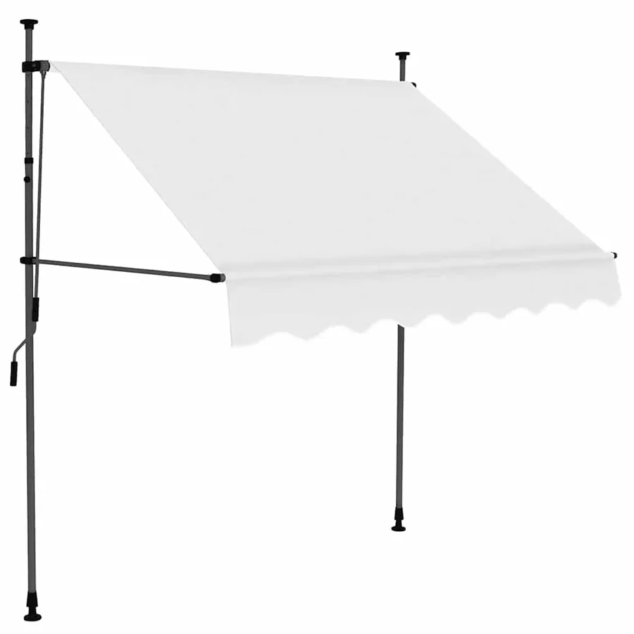 Auvent manuel rétractable avec LED 200 cm Crème - 2