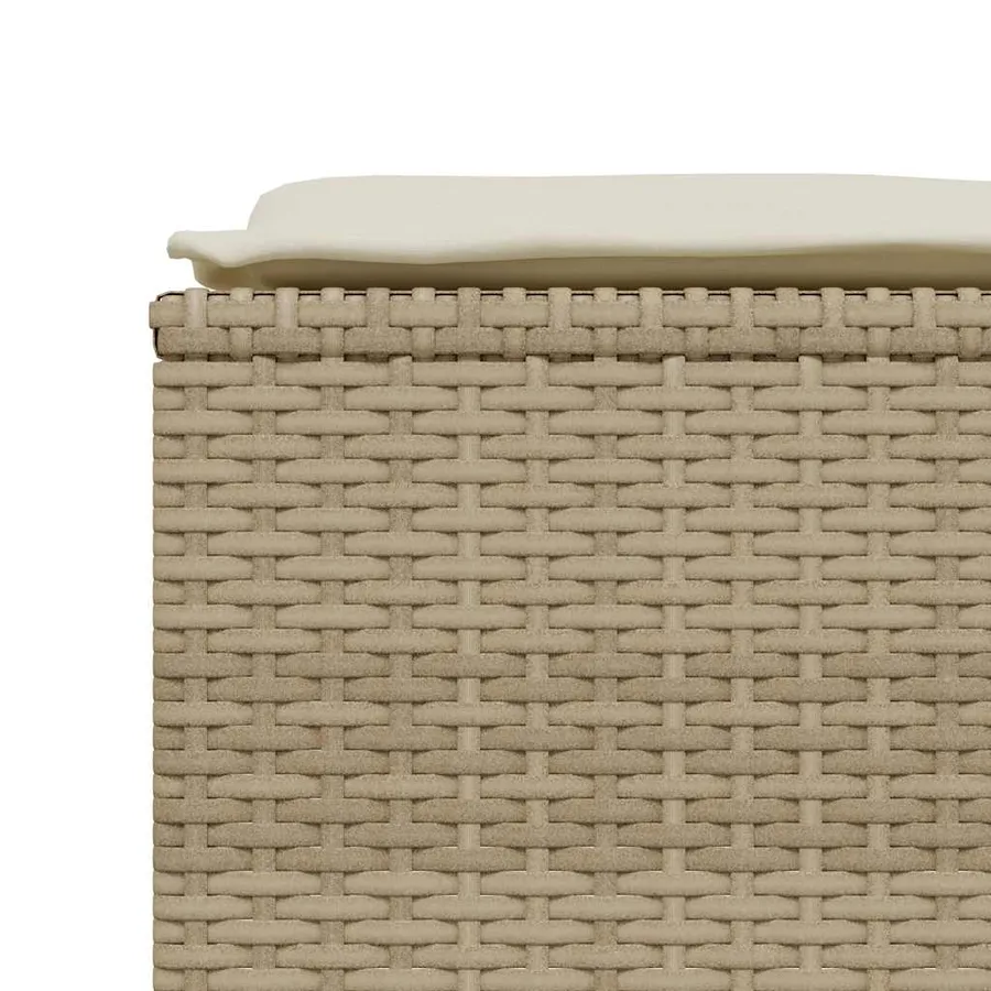 Tabourets de jardin avec coussins lot de 4 beige résine tressée - 6