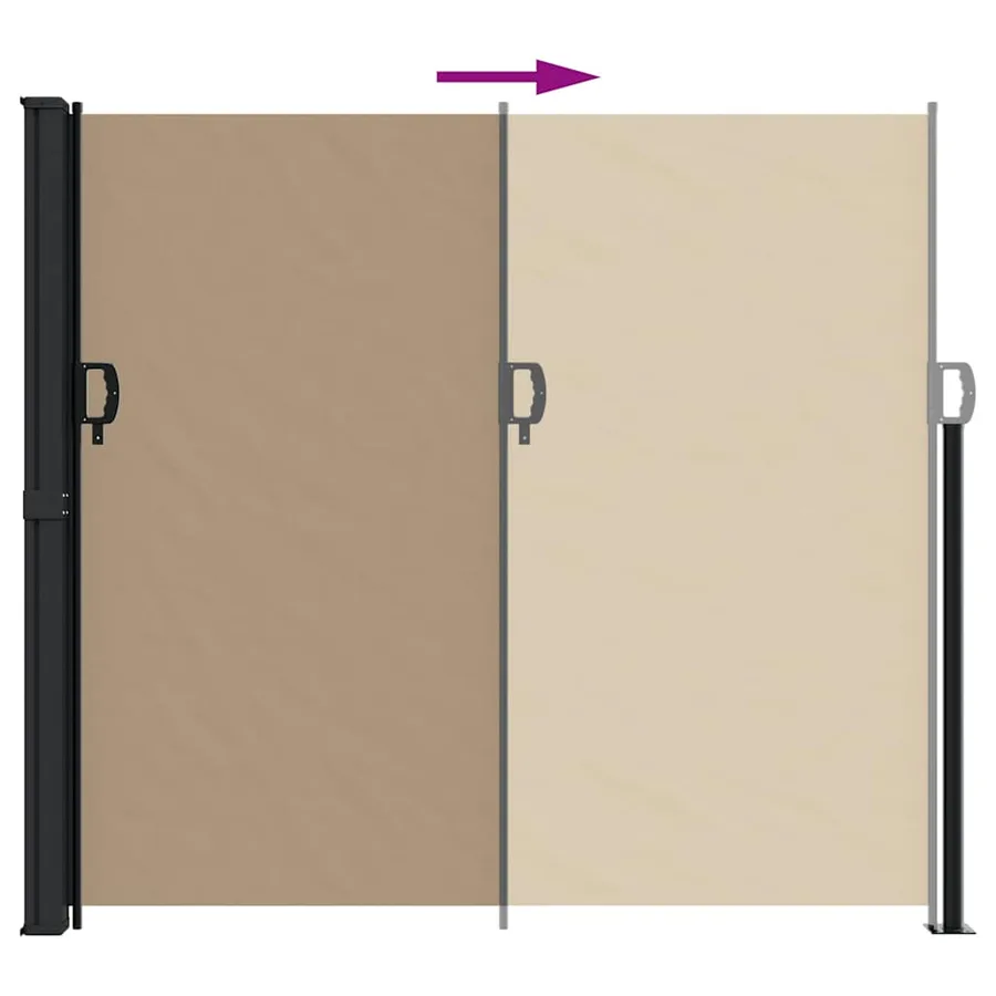 Auvent latéral rétractable taupe 180x500 cm - 5