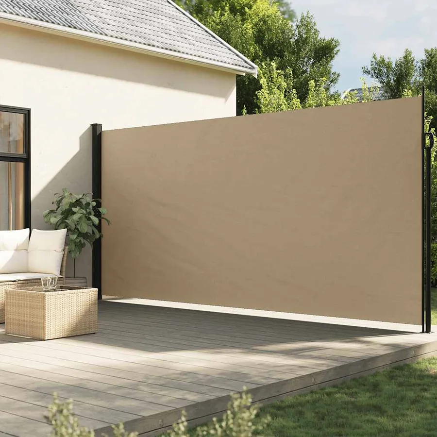 Auvent latéral rétractable beige 220x500 cm