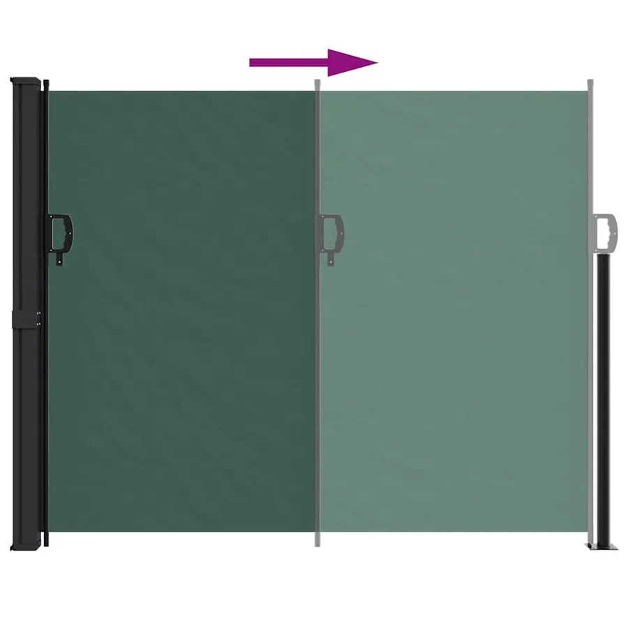Auvent latéral rétractable vert foncé 160x600 cm - 5