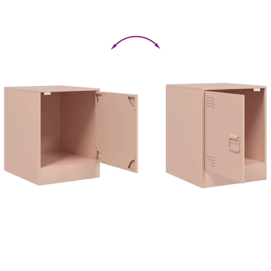 Tables de chevet 2 pcs rose 34,5x39x44 cm acier - 10