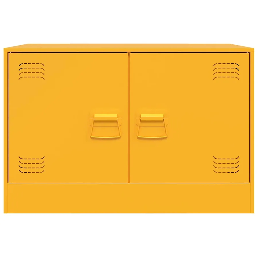 Meubles TV 2 pcs jaune moutarde 67x39x44 cm acier - 5