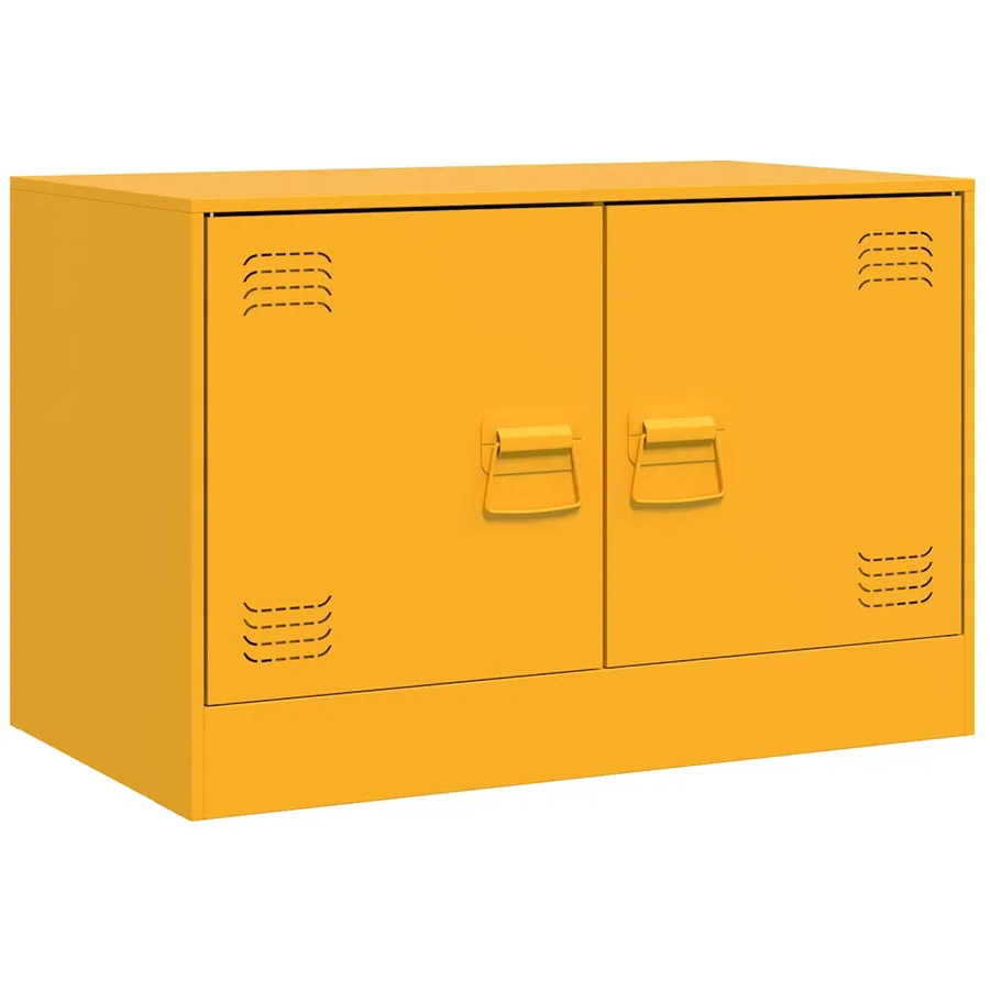 Meubles TV 2 pcs jaune moutarde 67x39x44 cm acier - 7