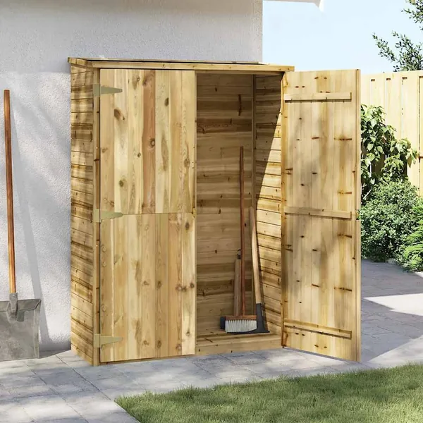 Abri à outils de jardin 123x50x171 cm Pinède imprégnée