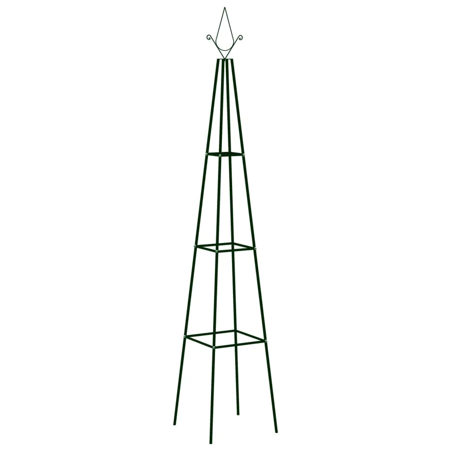 Climbing plant supports 2 pcs Dark green 35x35x195 cm Iron