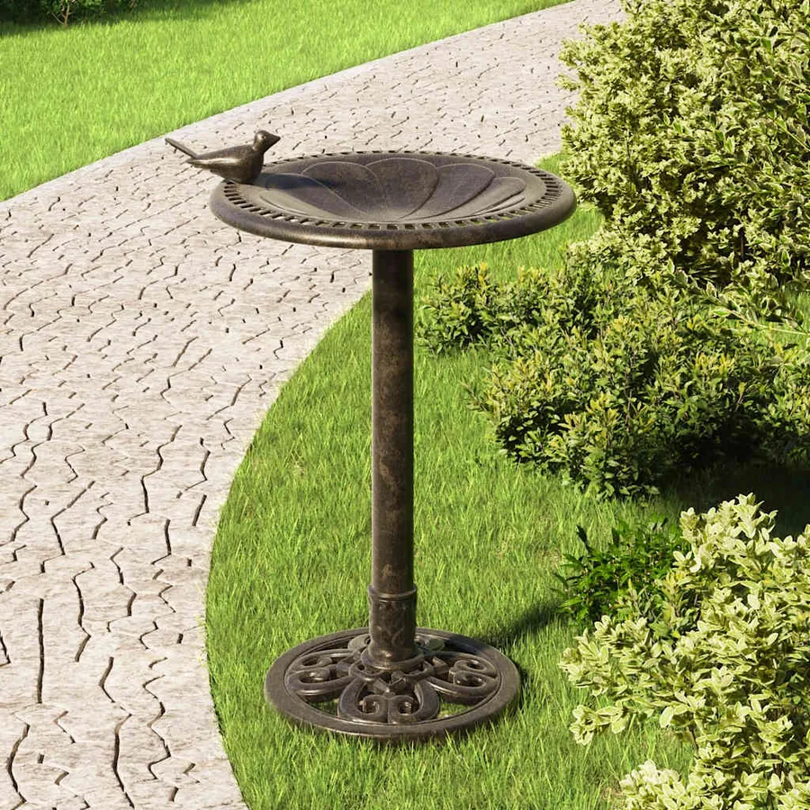 Baignoire de jardin pour oiseaux Bronze Plastique