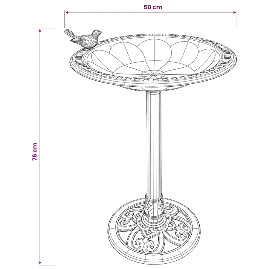 Baignoire de jardin pour oiseaux Bronze Plastique - 5