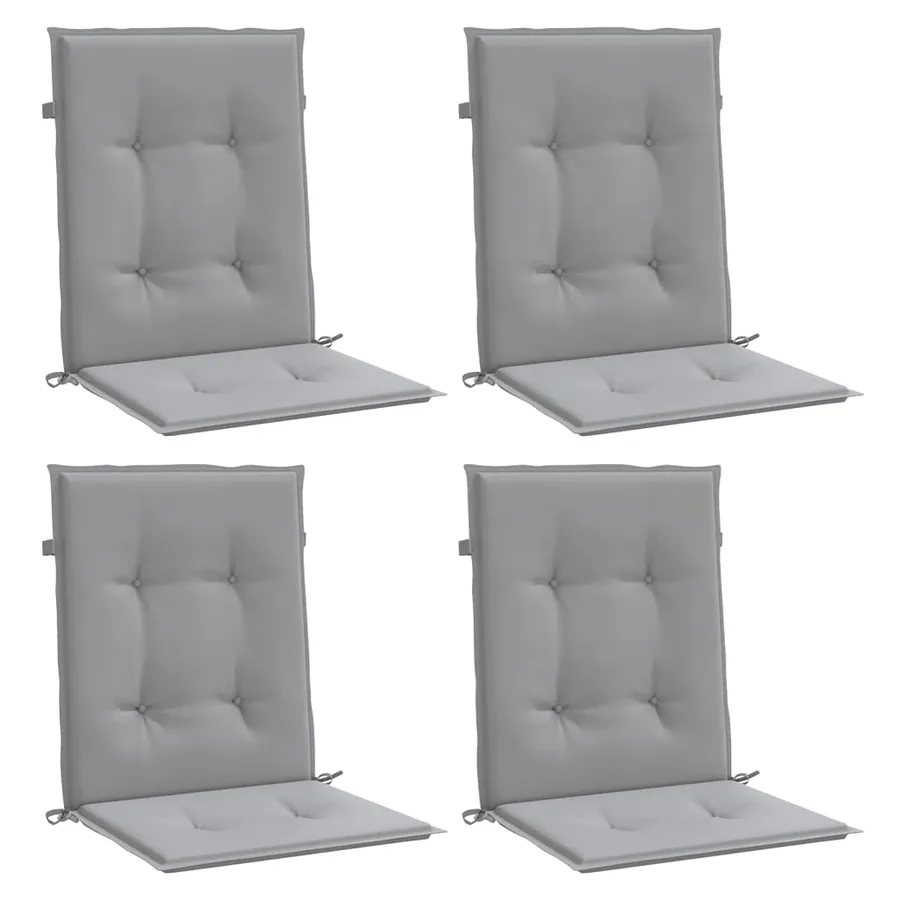 Coussins de chaise de jardin à dossier bas lot de 4 gris - 3