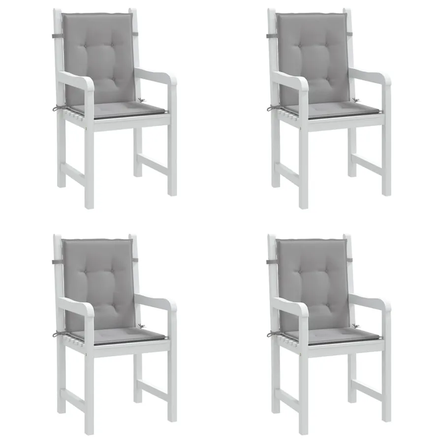 Coussins de chaise de jardin à dossier bas lot de 4 gris - 4