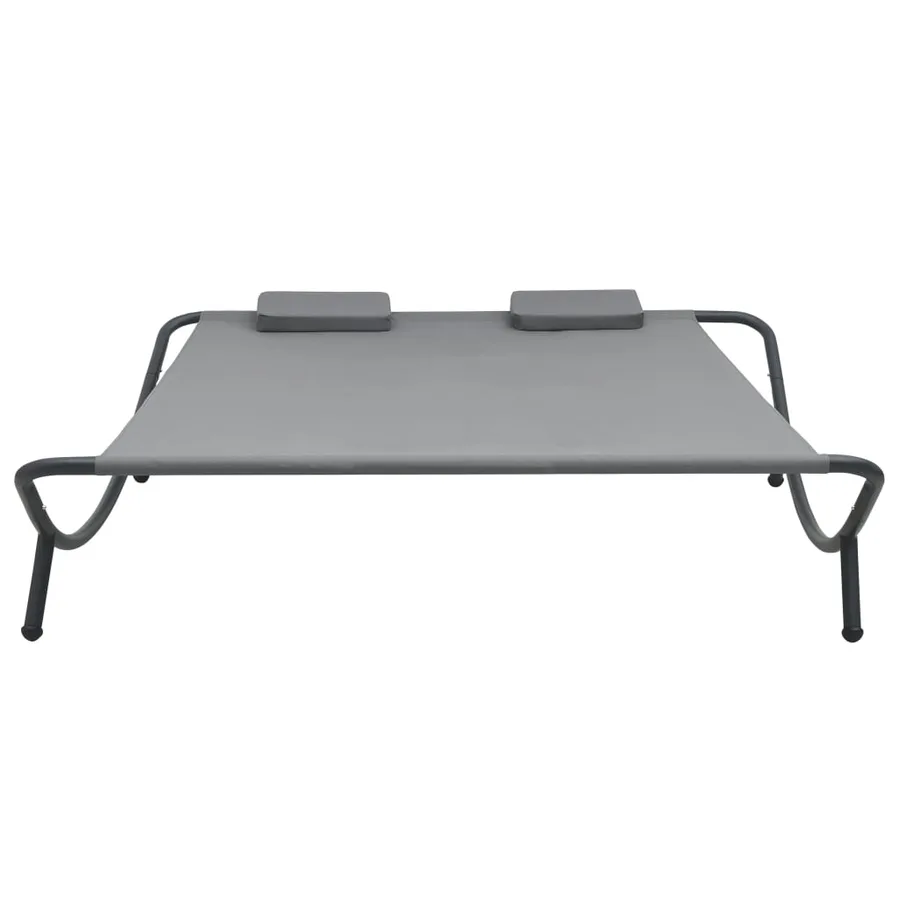 Chaise longue d'extérieur Tissu Anthracite - 2