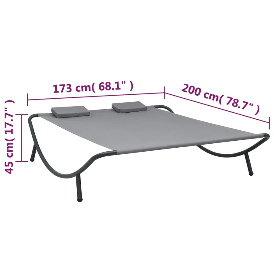 Outdoor sun lounger Fabric Anthracite - 7
