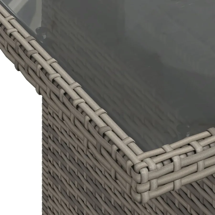 Salon de jardin avec coussins 7 pcs gris résine tressée - 7