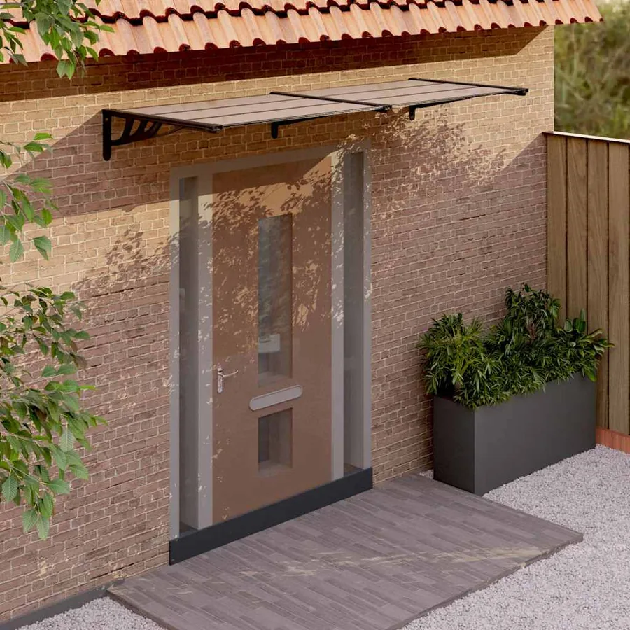 Door canopy Black 239x90 cm Polycarbonate