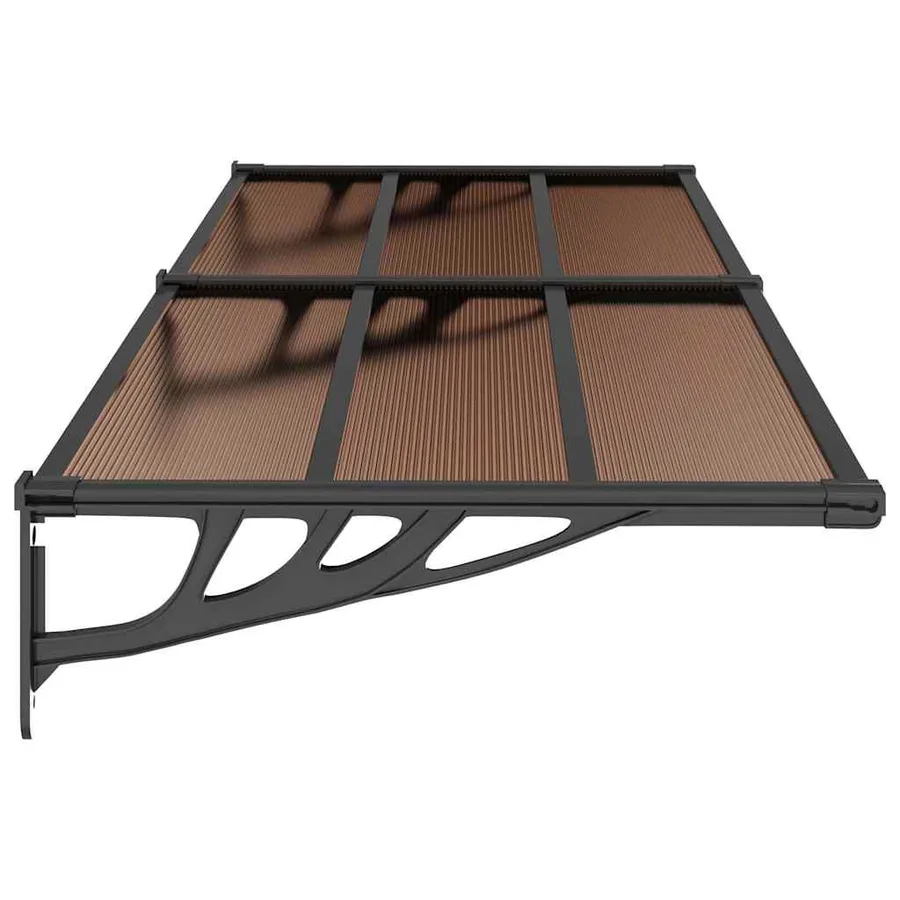 Auvent de porte Noir 239x90 cm Polycarbonate - 4