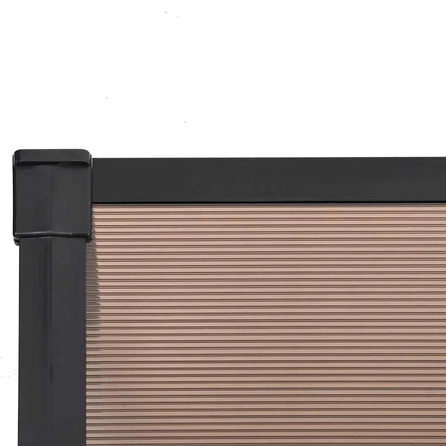 Auvent de porte Noir 239x90 cm Polycarbonate - 5