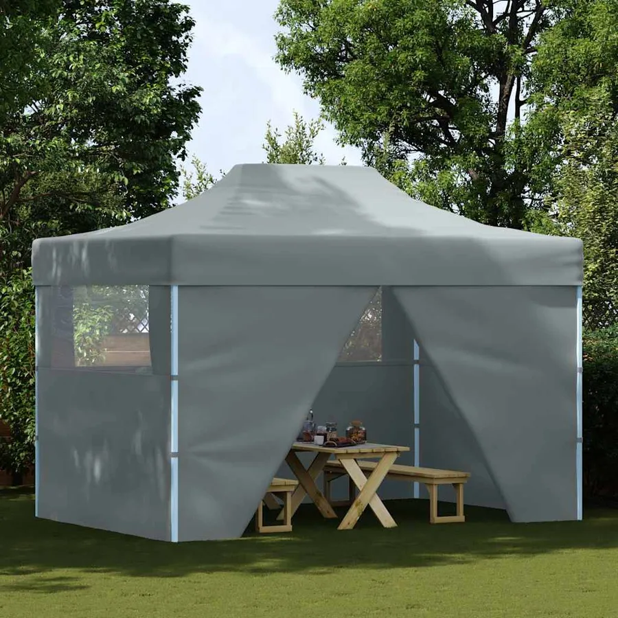 Tente de réception pliable avec 4 parois 3x4 m Acier Anthracite - 2