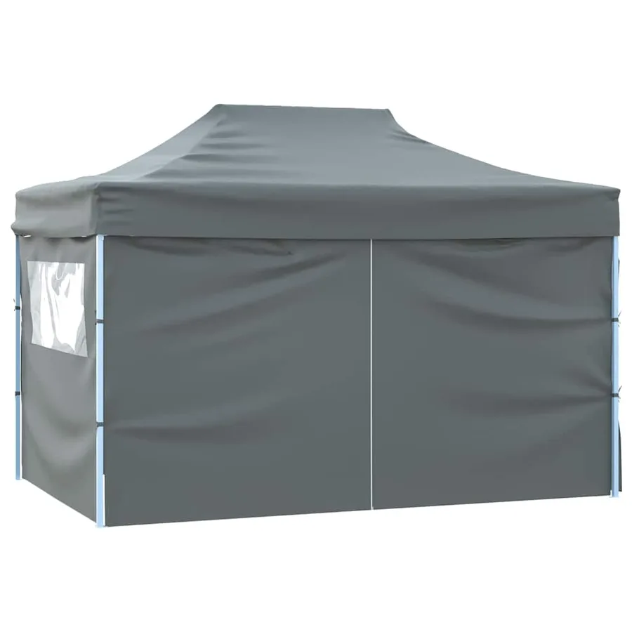 Tente de réception pliable avec 4 parois 3x4 m Acier Anthracite - 4