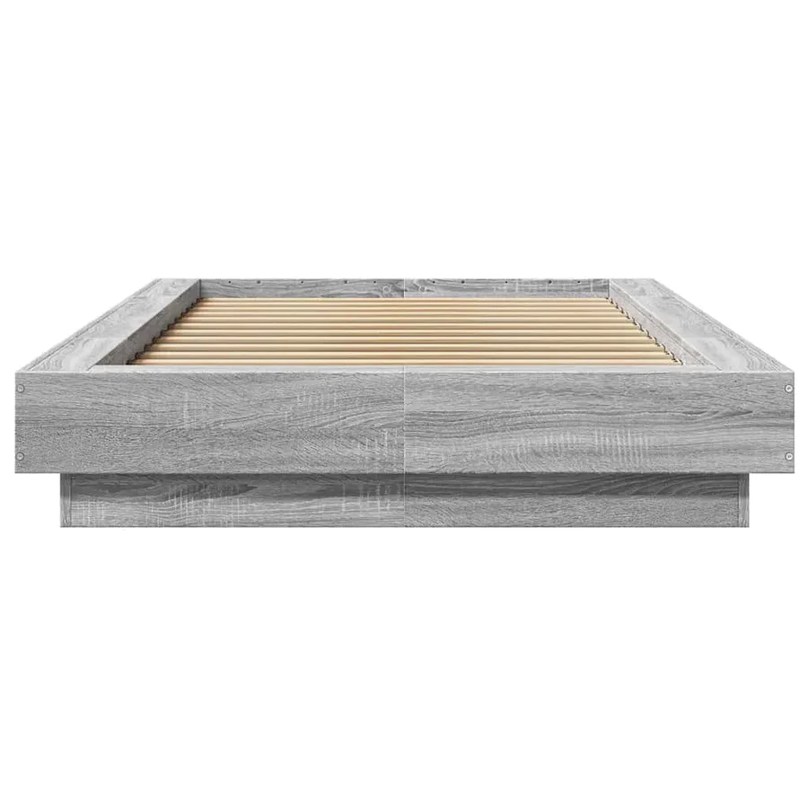 Cadre de lit et lumières LED sans matelas sonoma gris 75x190 cm - 5