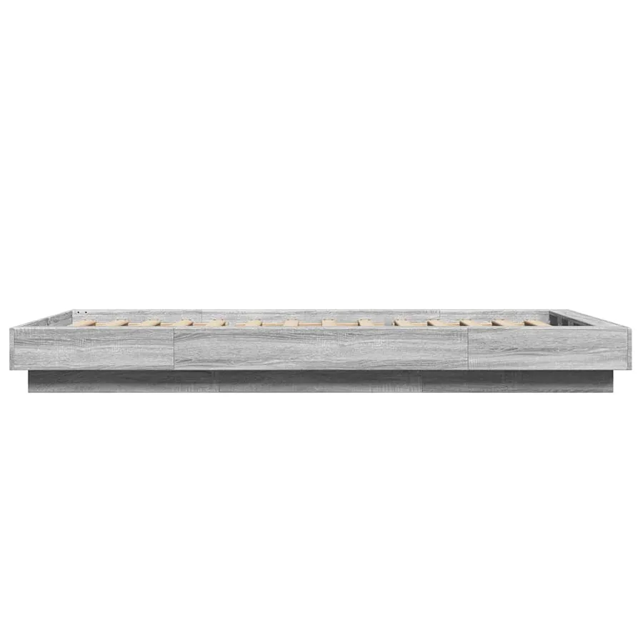 Cadre de lit et lumières LED sans matelas sonoma gris 75x190 cm - 6