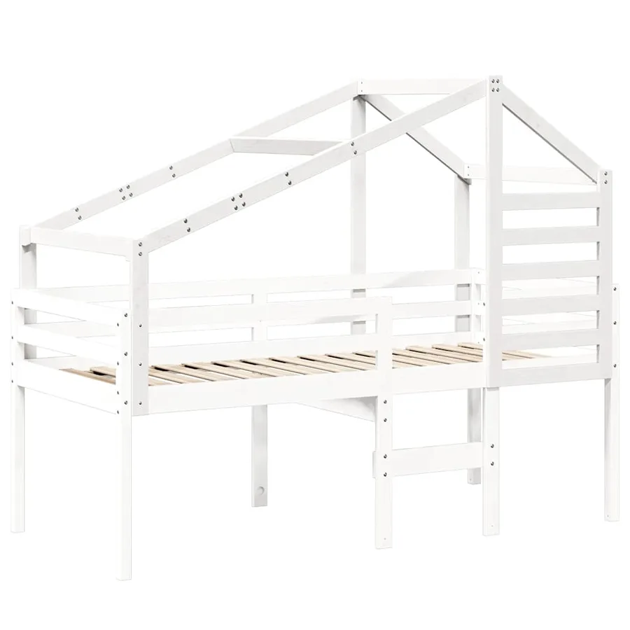 Toit de lit pour enfants blanc 188x82x113 cm bois de pin massif - 3