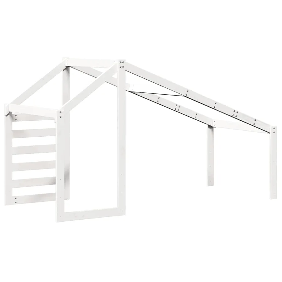 Toit de lit pour enfants blanc 188x82x113 cm bois de pin massif - 6