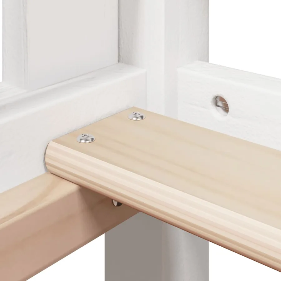 Lit superposé sans matelas blanc 90x190 cm bois de pin massif - 10