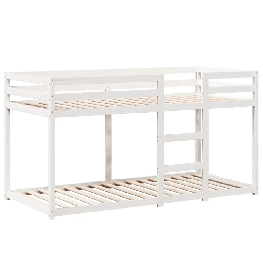 Lit superposé sans matelas blanc 90x190 cm bois de pin massif - 7
