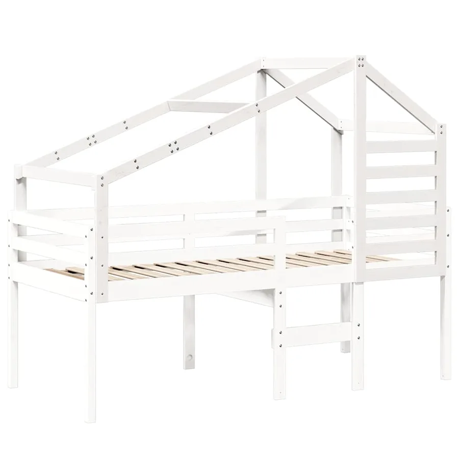 Toit de lit pour enfants blanc 198x87x113 cm bois de pin massif - 3