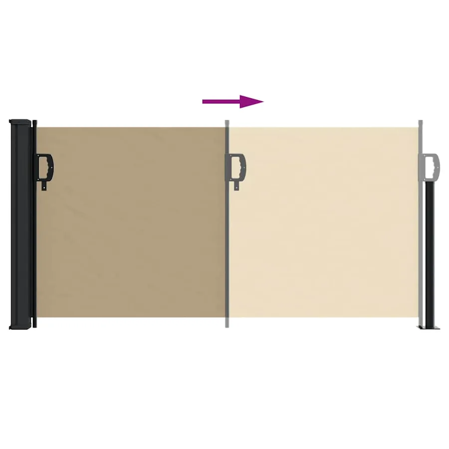 Auvent latéral rétractable beige 100x500 cm - 5